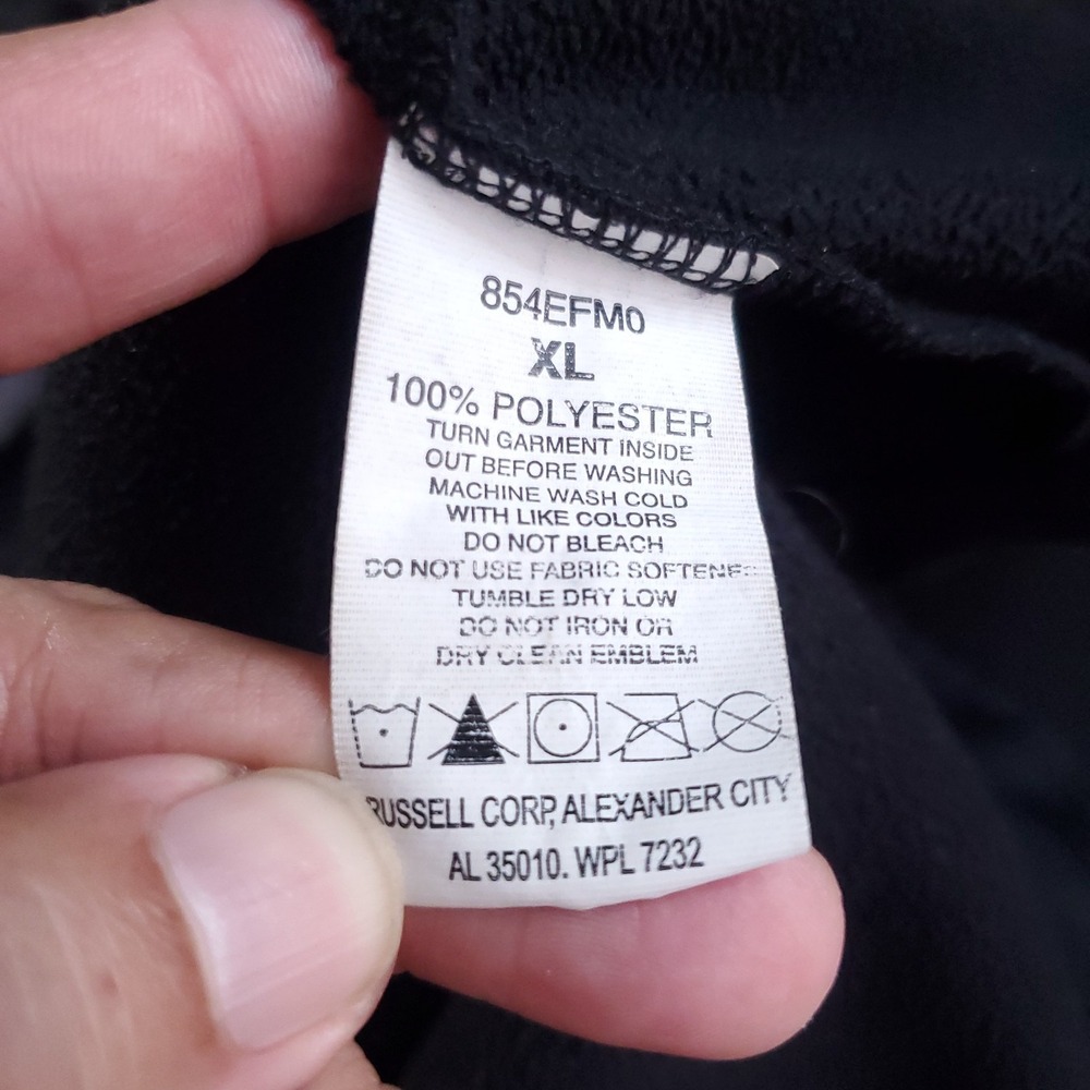 Russell Athletic Fusion Knit Full Zip Hoodie‎ Sweatshirt Mens Size XL Black Dri - Picture 13 of 15